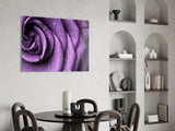 Purple Rose Glass Wall Art.
