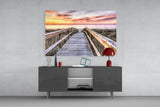 Sunset on the Dock Glass Wall Art.