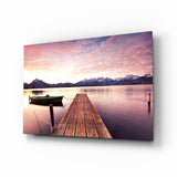 Arte della parete di vetro Tramonto sulla spiaggia