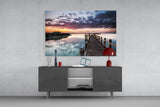 Sunset on the Beach Glass Wall Art.
