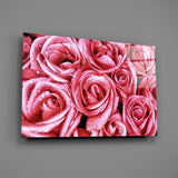 Pink Rose Glass Wall Art.