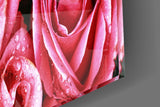 Pink Rose Glass Wall Art.