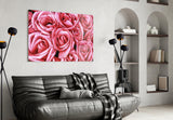 Pink Rose Glass Wall Art.