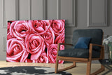 Pink Rose Glass Wall Art.