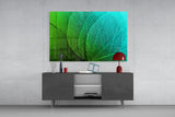 Green Leaf Glass Wall Art