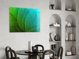 Green Leaf Glass Wall Art.