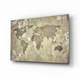World Map Glass Wall Art.
