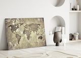 World Map Glass Wall Art.