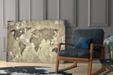 World Map Glass Wall Art.