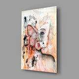 Abstract Woman Glass Wall Art.
