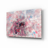 Illustration Bicycle Glass Wall Art.
