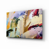 Impasto Spachtel-Striche Abstraktes Glasbild - 72x46 cm