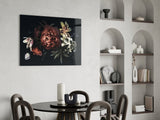Floral Pattern Glass Wall Art.