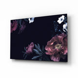 Coin Floral Pivoine Rose Mélancolique tableau en verre - 72x46 cm