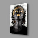 African Woman Portrait Glass Wall Art.