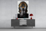 African Woman Portrait Glass Wall Art.