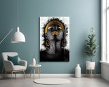 African Woman Portrait Glass Wall Art.