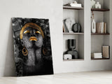 African Woman Portrait Glass Wall Art.