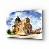 Historisches Gebäude Glasbild - 72x46 cm