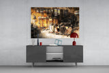 Retro Old Garage Glass Wall Art.