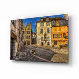 Mittelalterlicher Platz Glasbild - 72x46 cm
