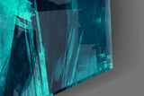 Green Abstract Pattern Glass Wall Art.