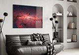 Red Nebula Glass Wall Art.
