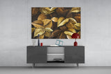 Yellow Leaf Glass Wall Art.