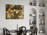 Yellow Leaf Glass Wall Art.