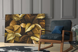 Yellow Leaf Glass Wall Art.