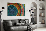 Colored Spiral Glass Wall Art.