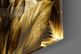 Yellow Leaf Glass Wall Art.