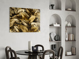 Yellow Leaf Glass Wall Art.