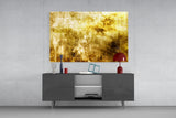 Yellow Abstract Pattern Glass Wall Art.