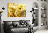 Yellow Abstract Pattern Glass Wall Art.