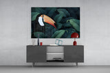 Toucan Parrot Glass Wall Art.