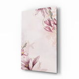 Pink Flower Pattern Glass Wall Art - 72x46 cm