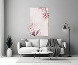 Pink Flower Pattern Glass Wall Art.