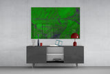 Green Abstract Pattern Glass Wall Art.