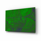 Green Abstract Pattern Glass Wall Art.