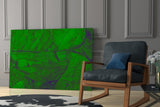Green Abstract Pattern Glass Wall Art.