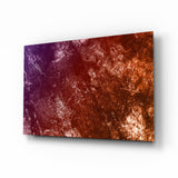 Purple To Orange Fiery Grunge Abstract Glass Wall Art - 72x46 cm