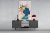 Woman Portrait Glass Wall Art.