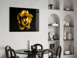 Yellow Flower Glass Wall Art.