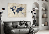 World Map Glass Wall Art.