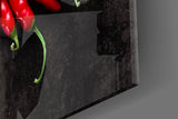 Red Peppers Glass Wall Art.
