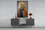 Tiger Head Glass Wall Art.