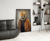 Tiger Head Glass Wall Art.