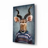 Tableau en verre Tête de cerf - 72x46 cm