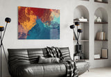 Abstract Colors Glass Wall Art.